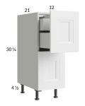 Harbor White 12" 2-Drawer Vanity Base Cabinet with 1 Inner Drawer
