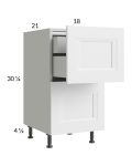 Harbor White 18" 2-Drawer Vanity Base Cabinet with 1 Inner Drawer