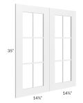 Stratton White Shaker 30x36 Mullion Door (cabinet not included)