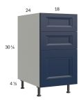 Harbor Navy 18" 3-Drawer Base Cabinet