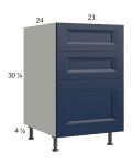 Harbor Navy 21" 3-Drawer Base Cabinet