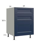 Harbor Navy 24" 3-Drawer Base Cabinet