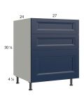 Harbor Navy 27" 3-Drawer Base Cabinet