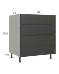 Euro Cafe 30" 3-Drawer Base Cabinet