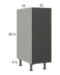 Euro Cafe 12" 3-Drawer Vanity Base Cabinet