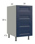 Harbor Navy 18" 4-Drawer Base Cabinet