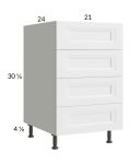 Harbor White 21" 4-Drawer Base Cabinet