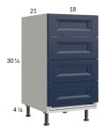 Harbor Navy 18" 4-Drawer Vanity Base Cabinet