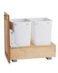 Bottom Mount Double Pullout Waste Container - Fits an 18" Wide Base Cabinet (Rev-A-Shelf)