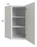 Pearl White 24x36 Diagonal Corner Wall Cabinet