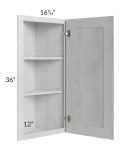 Heather Grey Shaker 12x36 Angle Wall Cabinet