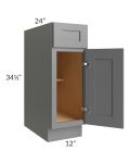 Stratton Dark Grey Shaker 12" Base Cabinet 