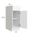 Venetian White Gloss 12"  Base Cabinet
