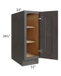 Salem Dark Grey 12" Full Height Door Base Cabinet