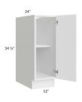 Venetian White Gloss 12" Full Height Door Base Cabinet