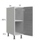Euro Grey 12" Full Height Door Base Cabinet