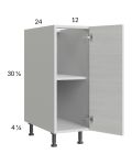 Euro White Grain 12" Full Height Door Base Cabinet
