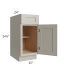 Stratton Light Grey Shaker 15" Base Cabinet