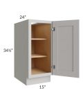 Midtown Light Grey Shaker 15" Full Height Door Base Cabinet