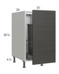 Euro Café 15" Full Height Door Base Cabinet with Single Trashcan Pullout