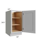 Midtown Painted Grey Shaker 18" Full Height Door Base Cabinet