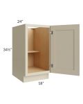 Stratton Khaki Shaker 18" Full Height Door Base Cabinet 