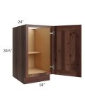 Farmhouse Walnut Shaker 18" Full Height Door Base Cabinet