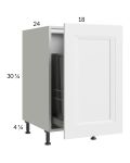 Harbor White 18" Full Height Door Base Cabinet with Single Trashcan Pullout