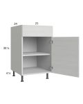 Euro White Grain 21" Base Cabinet