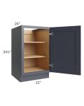 Midtown Indigo Shaker 21" Full Height Door Base Cabinet