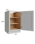 Midtown Painted Grey Shaker 21" Full Height Door Base Cabinet