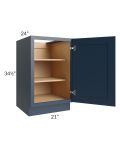 Midtown Blue Shaker 21" Full Height Door Base Cabinet