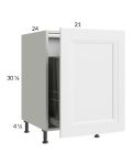 Harbor White 21" Full Height Door Base Cabinet with Single Trashcan Pullout