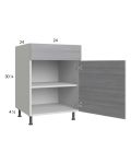 Euro Grey 24" Base Cabinet with 1 door