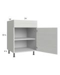 Euro White Grain 24" Base Cabinet with 1 door