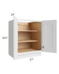 Union White 27" Full Height Door Base Cabinet