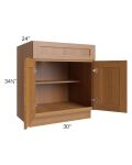 Artisan Walnut Shaker 30" Base Cabinet