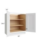 Union White 30" Full Height Door Base Cabinet