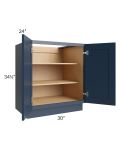Midtown Blue Shaker 30" Full Height Door Base Cabinet