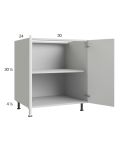 Harbor White 30" Full Height Door Base Cabinet