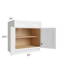 Vail White Shaker 33" Base Cabinet