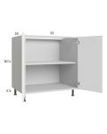 Euro Gloss White 33" Full Height Door Base Cabinet