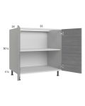 Euro Grey 33" Full Height Door Base Cabinet