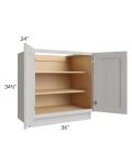 Midtown Light Grey Shaker 36" Full Height Door Base Cabinet