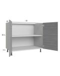 Euro Grey 42" Full Height Door Base Cabinet