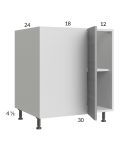 Euro Grey 37" - 40" Full Height Door Blind Base Corner Cabinet