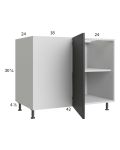 Euro Cafe 49" - 52" Full Height 2-Door Blind Base Corner Cabinet 