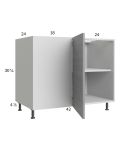 Euro Grey 49" - 52" Full Height 2-Door Blind Base Corner Cabinet 