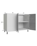 Euro Grey 52" - 55" Full Height 2-Door Blind Base Corner Cabinet