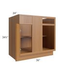 Portland Walnut 39"-42" Blind Base Corner Cabinet 